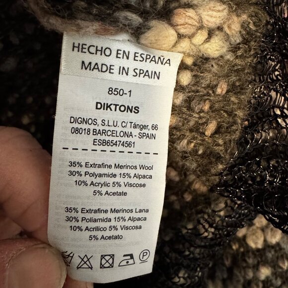 DIKTONS BARCELONA WOMENS MEDIUM MERINO WOOL ALPACA OPEN FRONT CARDIGAN - Picture 9 of 9